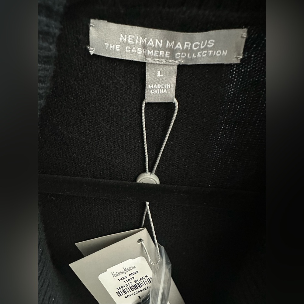 Neiman Marcus Black Open-Front Cardigan - Picture 6 of 7